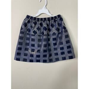 J Crew Crewcuts Navy Gold Shimmer Girl's Holiday Skirt Size 8